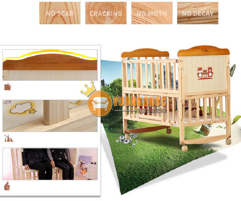 Giường cũi đa năng cho bé HP809A-6